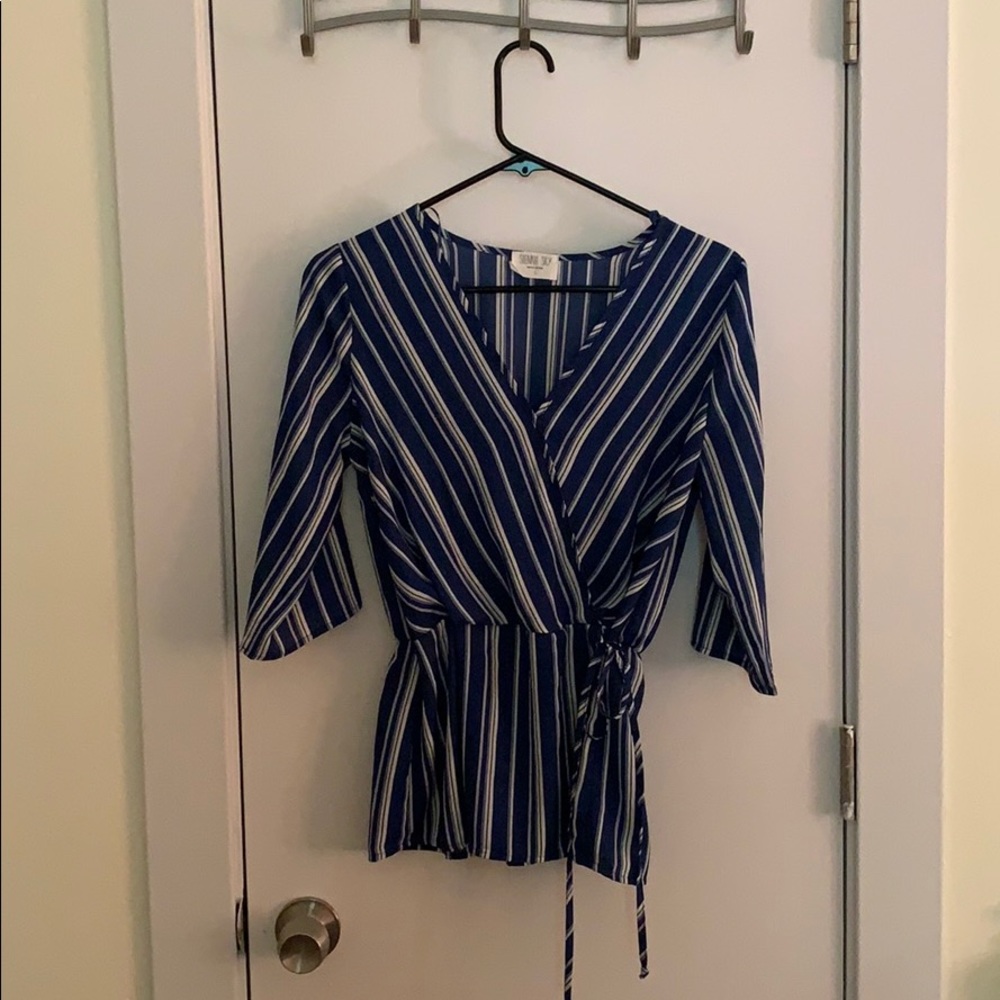 Blue striped blouse